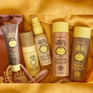 Sun Bum Set Shampoo /Conditioner/ 3 in 1 Leave In / Mist 45 /Sunscreen Lotion 30